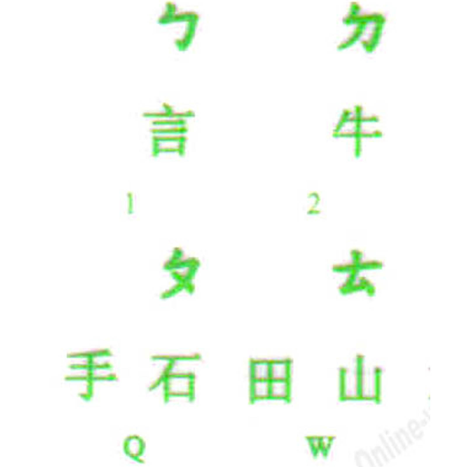CHINESE STICKERS GREEN LETTERS TRANSPARENT BACKGROUND