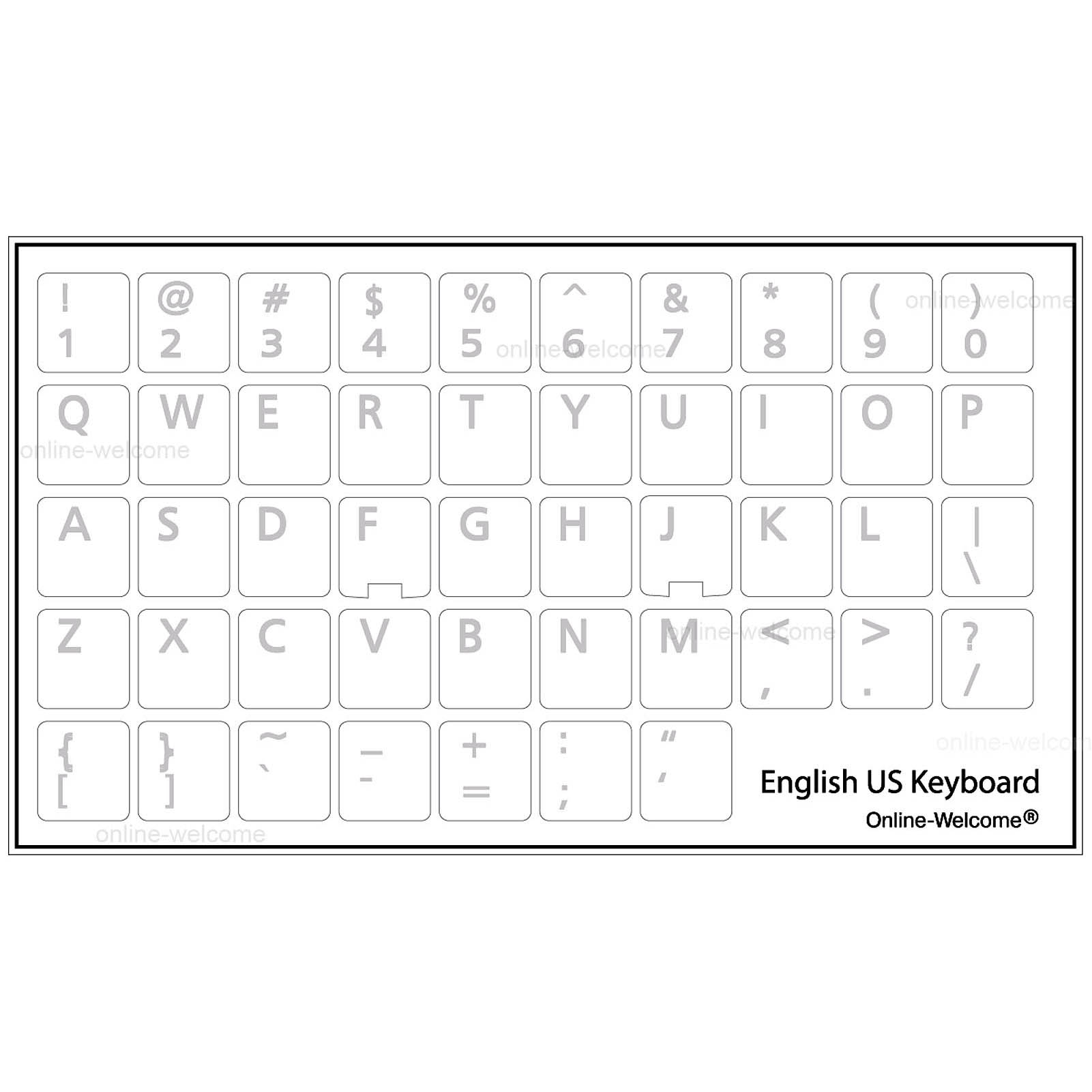 Dari Keyboard Labels ON Transparent Background with Yellow Lettering 14X14