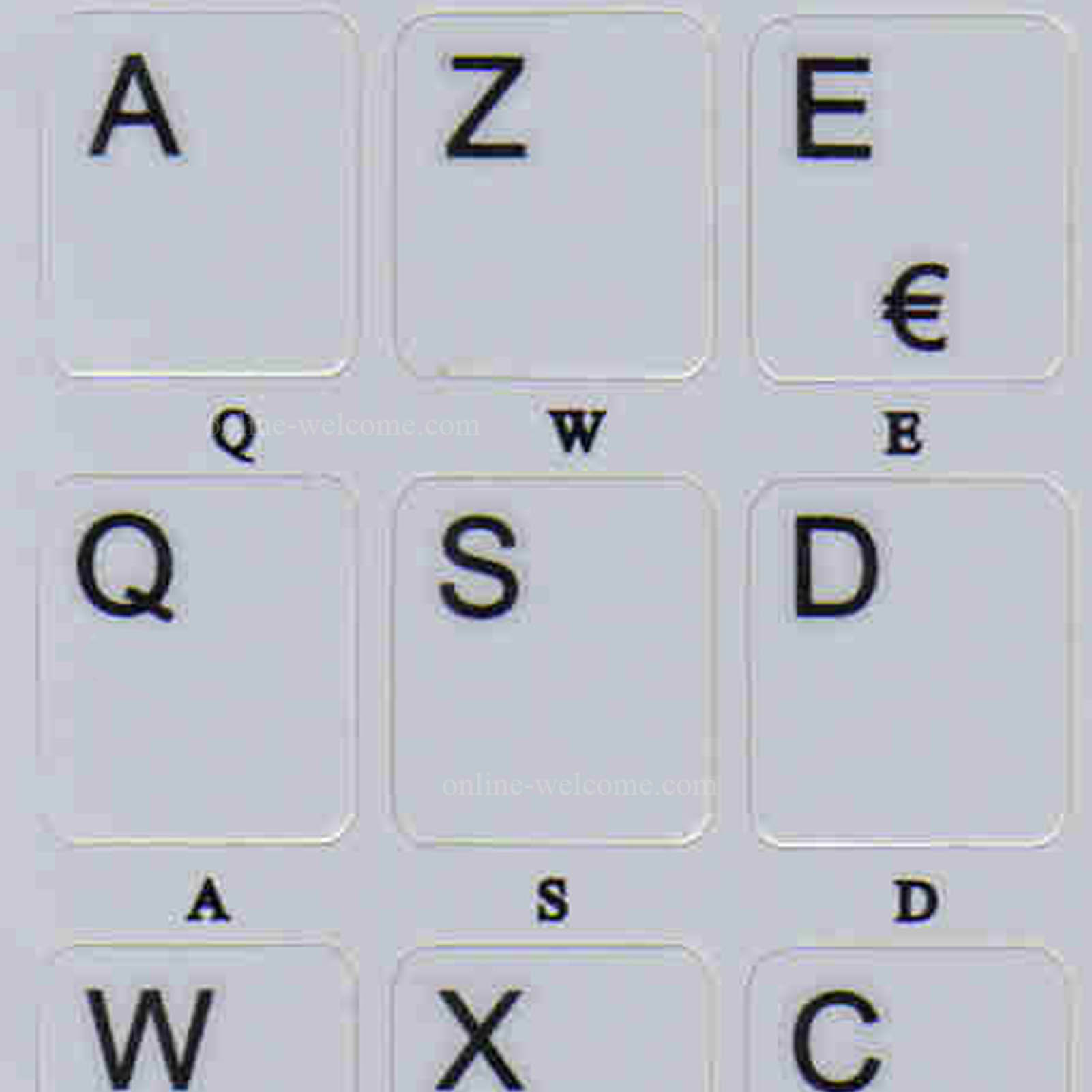 French Azerty Grey letters for keyboard