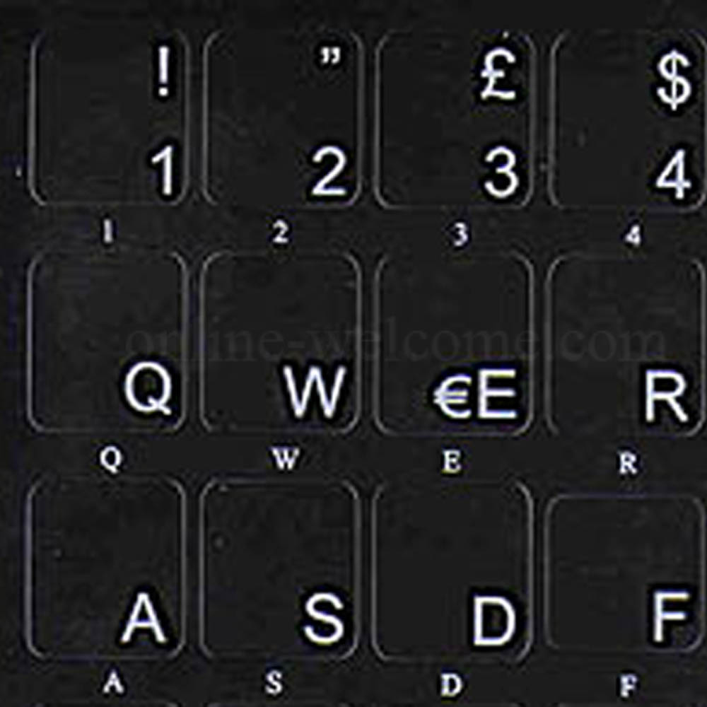Italian keyboard sticker non transparent black