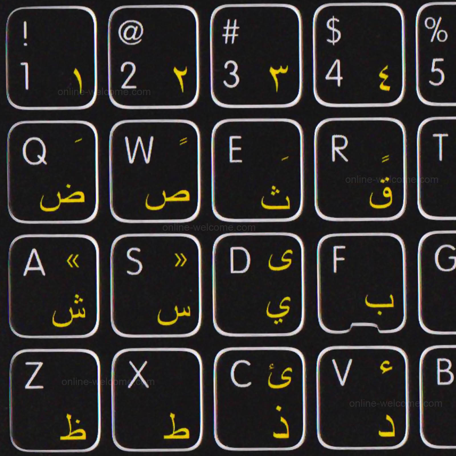 MAC ARABIC-ENGLISH KEYBOARD STICKER NON TRANSPARENT BLACK 11×13 MM