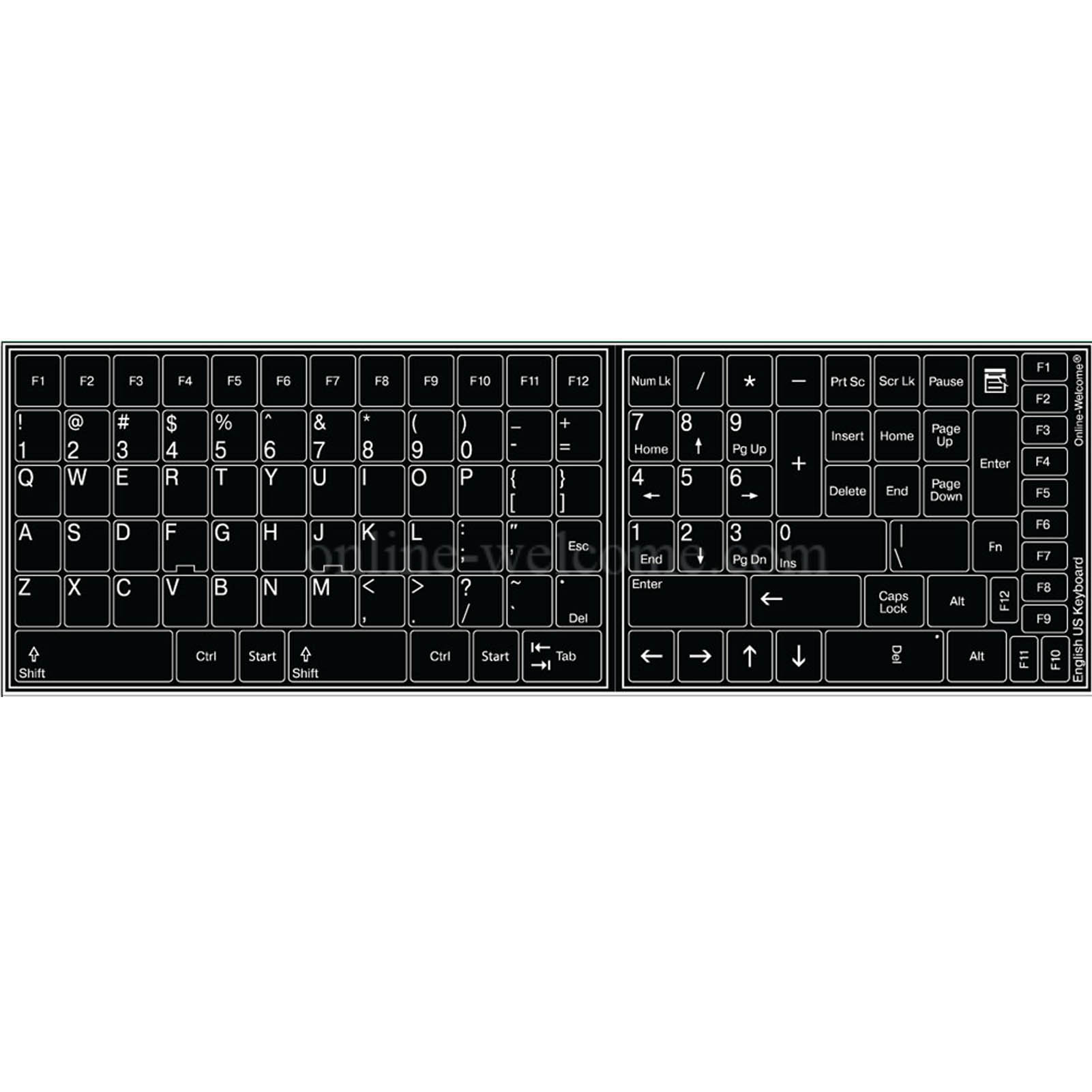 ENGLISH US NON-TRANSPARENT BLACK  WITH ADDITIONAL KEY 