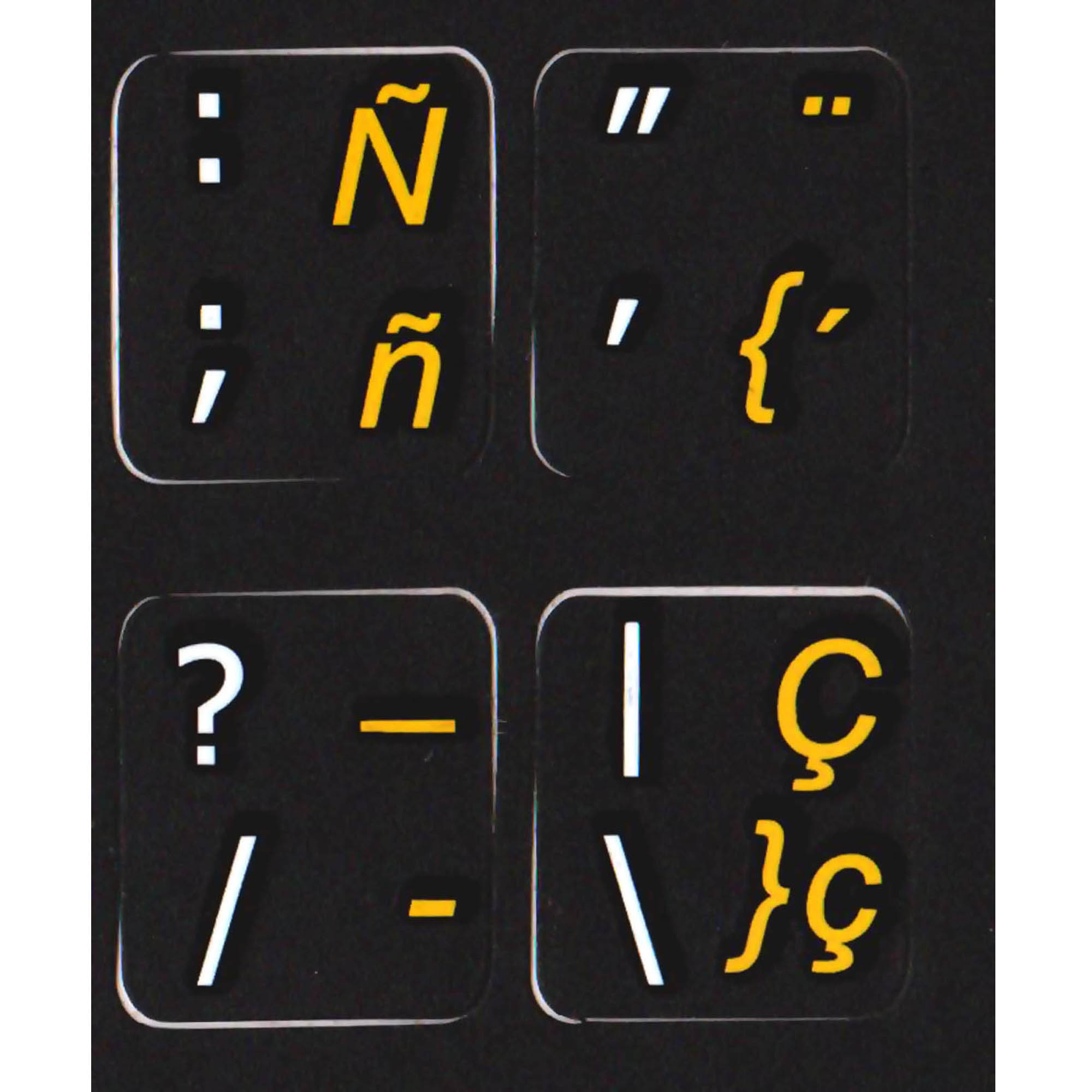 Spanish traditional - English keyboard labels black buy here