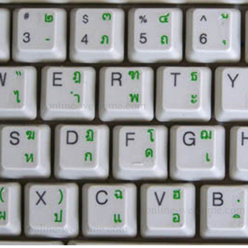 Thai Transparent Keyboard Sticker White letters Best Quality 50pcs DEAL 