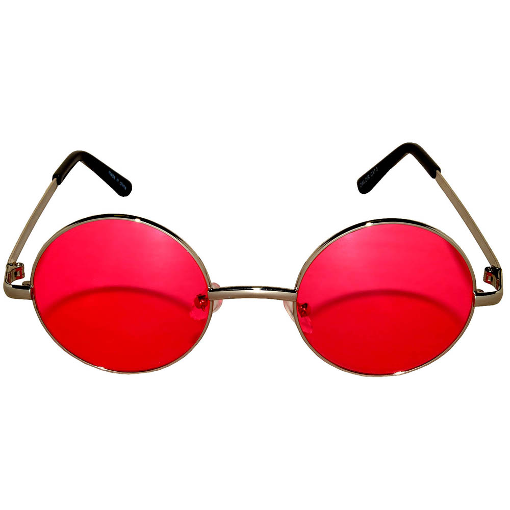 OWL ® Eyewear Sunglasses 43mm Metal Gold Frame Round Circle Red Lens ...