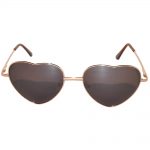 Sunglasses Heart Women's Metal Gold Frame Brown Lens