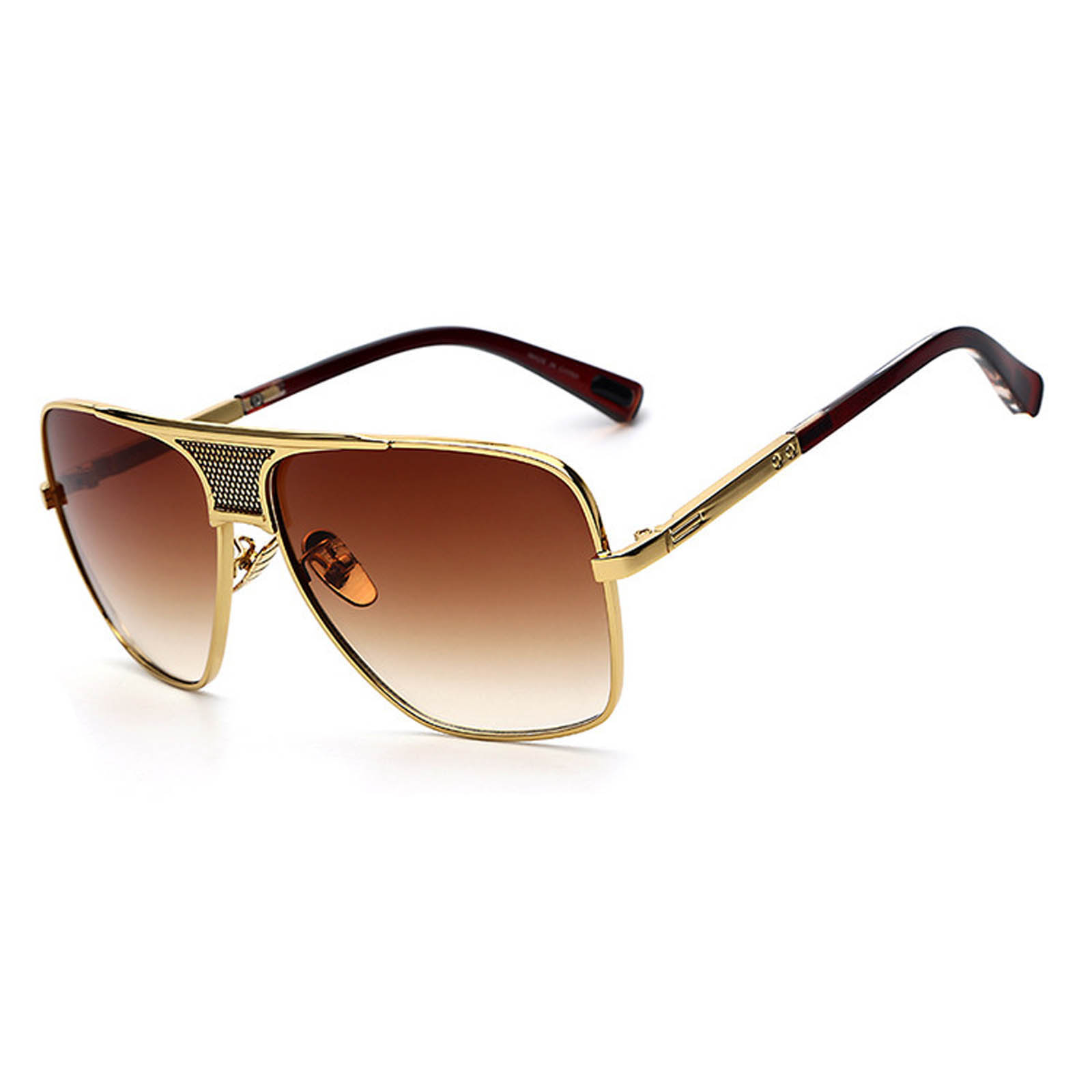 OWL ® 013 C3 Square Eyewear Sunglasses Women’s Men’s Metal Gold Frame ...