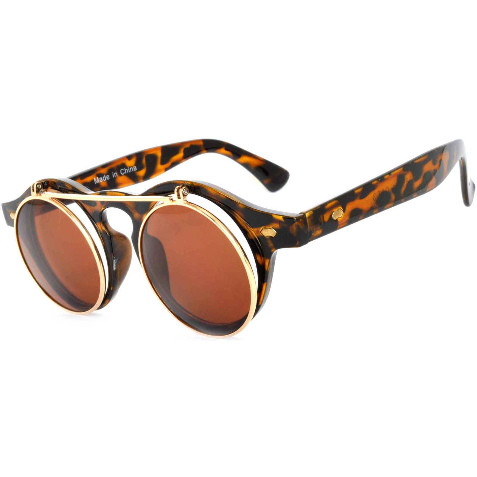 OWL ® Flip Up C7 Round Eyewear Sunglasses Women’s Men’s Plastic Round ...